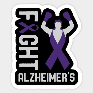 Fight Alzheimer's Awareness Month Ribbon Fighter Survivors Sticker